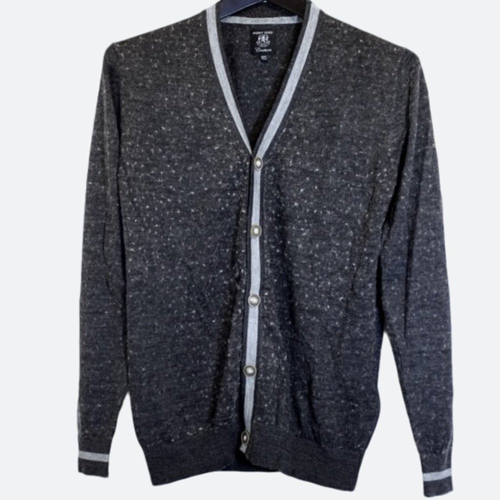 COPY - COPY - Point Zero Couture Dark Grey Wool Cardigan Size M